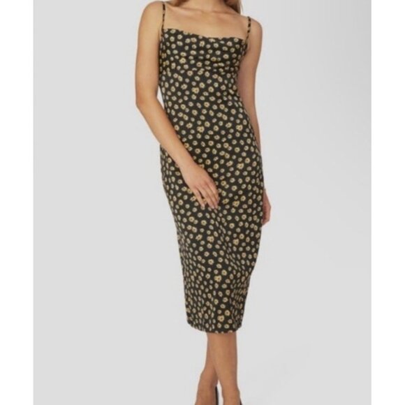 N/A Dresses & Skirts - WeWoreWhat Black Babydoll Midi Slip Dress Sz 4 Daisy Print Fairy Grunge NWT